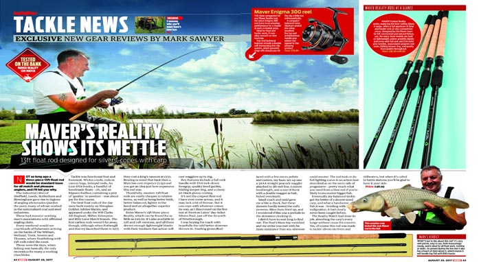 Reality 13' match rod review, Angling Times, August 2017
