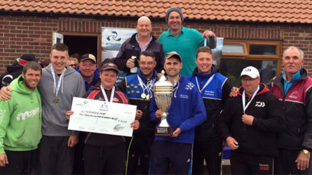 Dale Shepherd celebrates with Team Lindholme Dale Shepherd celebrates with Team Lindholme