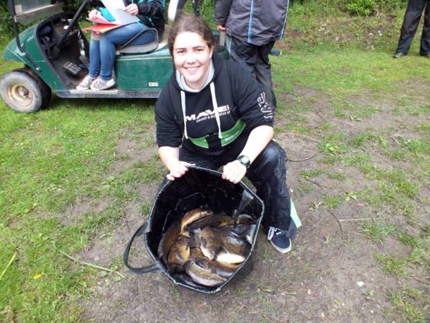 Sarah Taylor with her third place catch Sarah Taylor with her third place catch