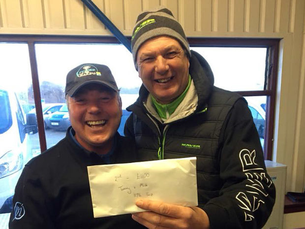 Tommy celebrates a second place finish with partner Mick Vials Tommy celebrates a second place finish with partner Mick Vials