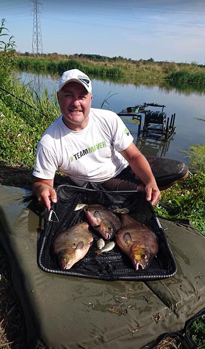 Lee Edwards with his match-winning haul from the River Nene