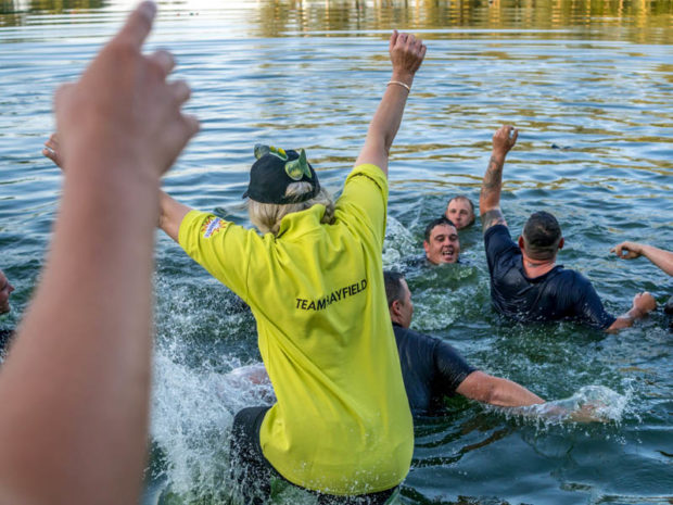 Hayfield anglers and staff celebrate David Burley’s victory at Mega Match This 2018 Hayfield anglers and staff celebrate David Burley's victory at Mega Match This 2018